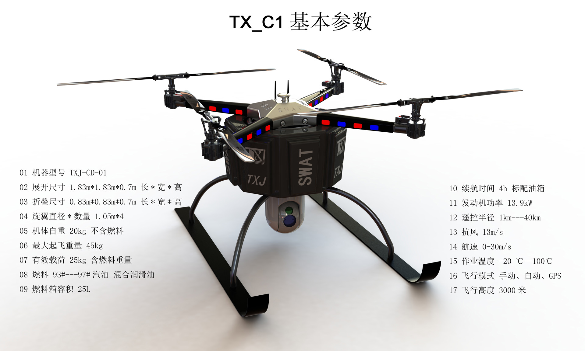 國(guó)飛通用航空 黑旋風(fēng)TX_C1警用無人機(jī)